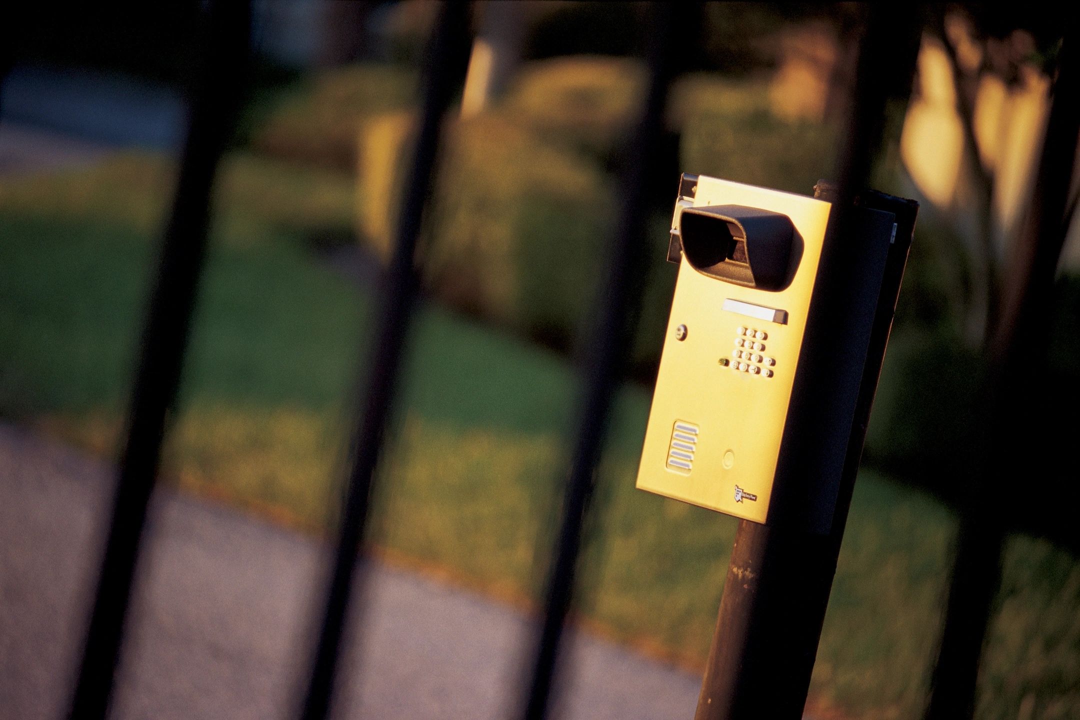 Intercom and telephone entry system on a pole